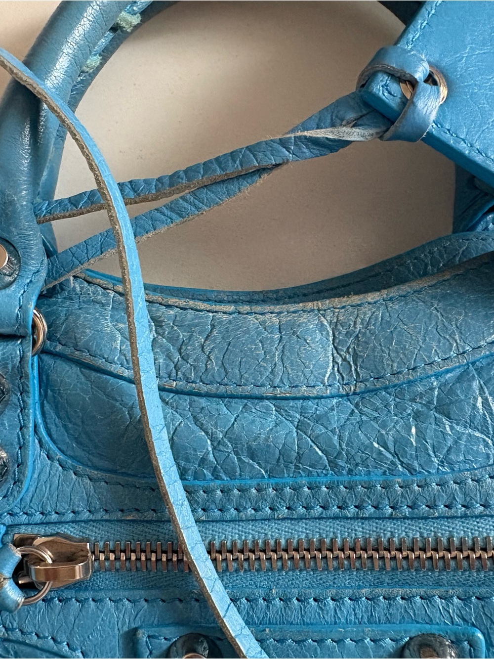 Balenciaga Turquoise Blue Classic Mini City Crossbody - Picture 4 of 14